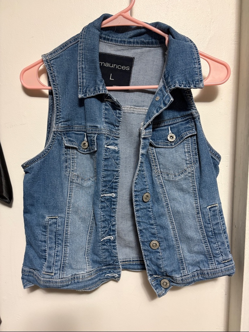 Maurices Two-Tone Denim Vest in Light Blue